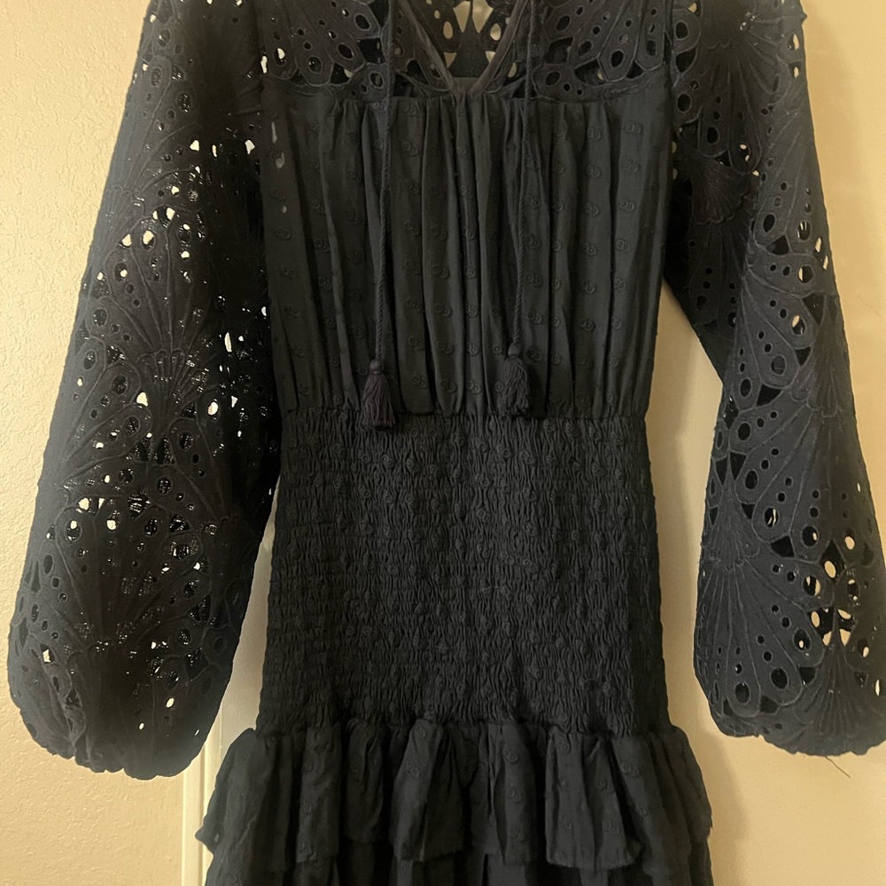 Aqua Black Lace Mini Dress